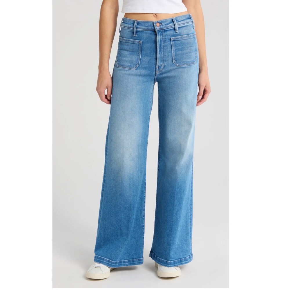 MOTHER The Patch Pocket Roller Jeans size 27 wide leg boho minimalist luxury